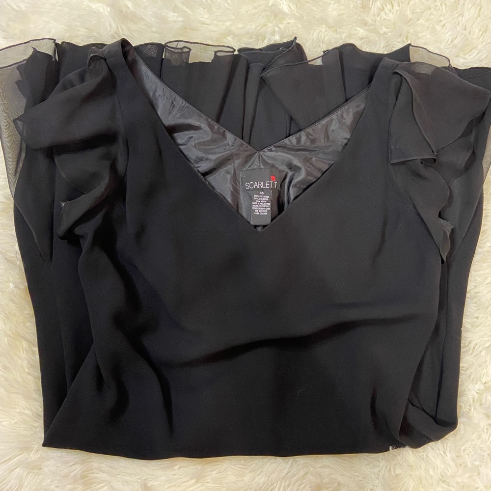 vintage black semi formal flowy dress